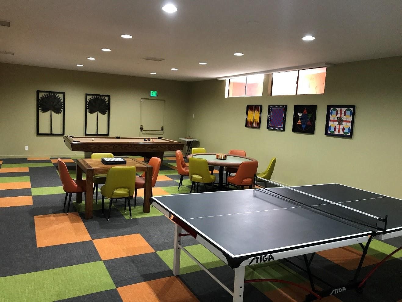 Game Room with Ping Pong, Pool & Card Tables