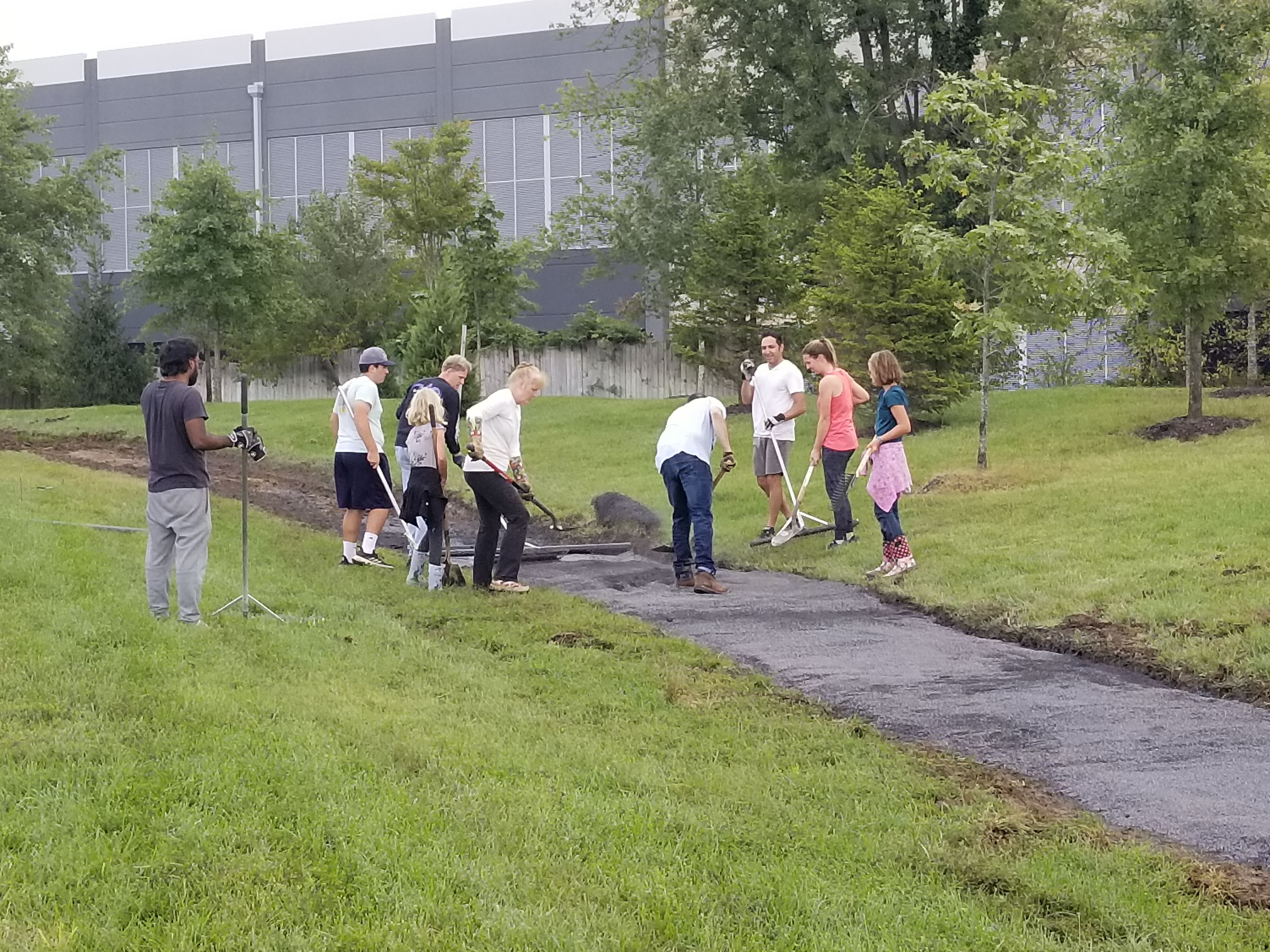 Volunteers hard at work upgrading a section of the trail system thumbnail