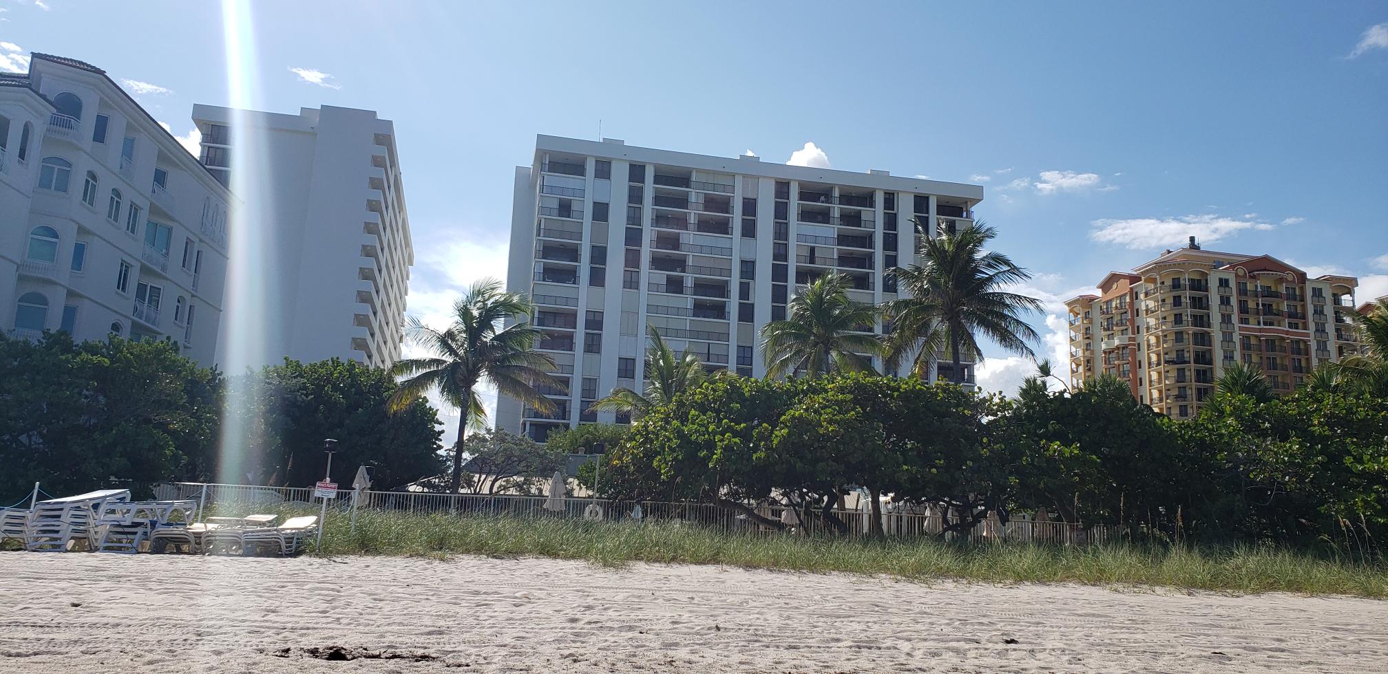 View from beach of East and South Tower