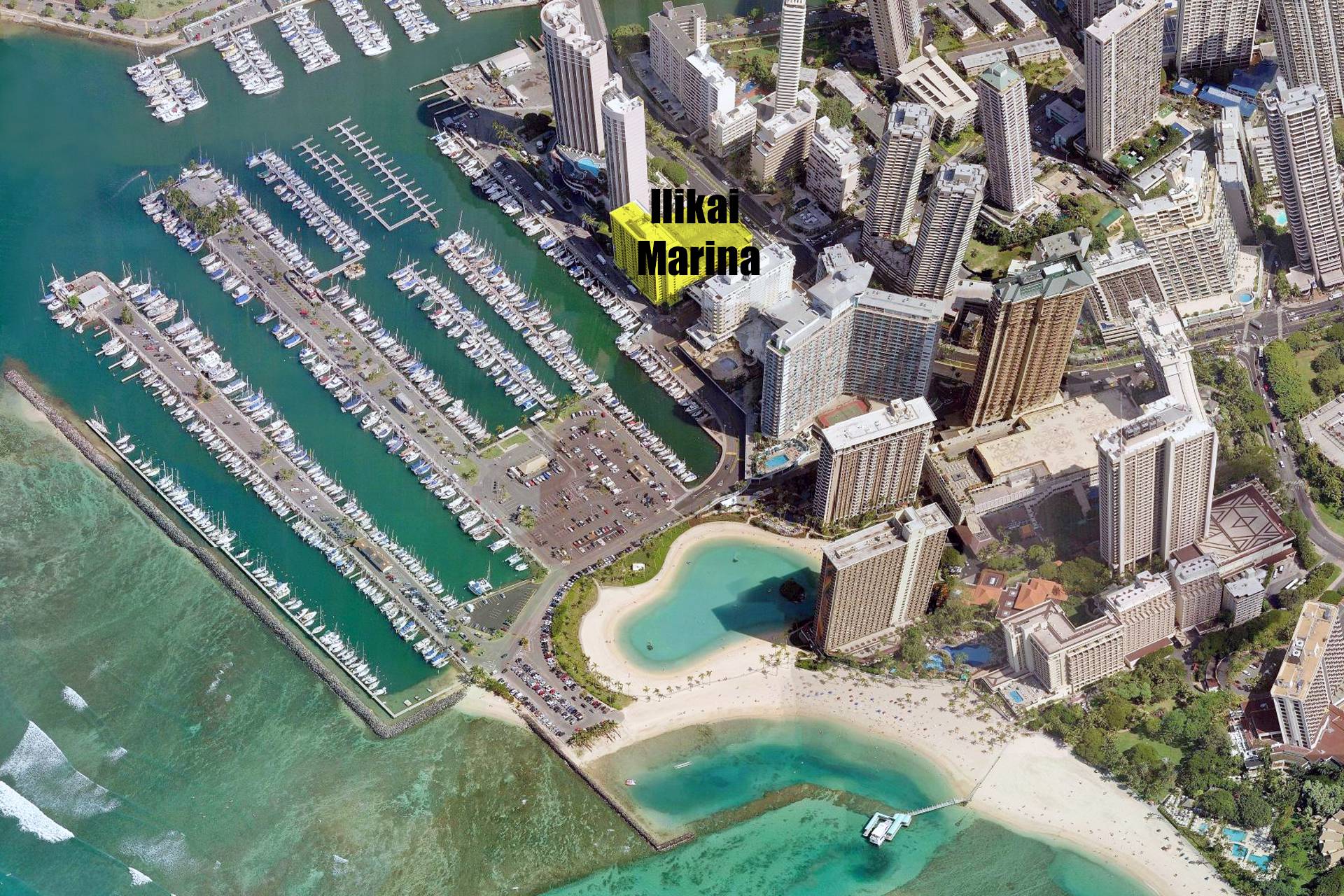 Aerial view showing location on Ala Wai Harbor thumbnail