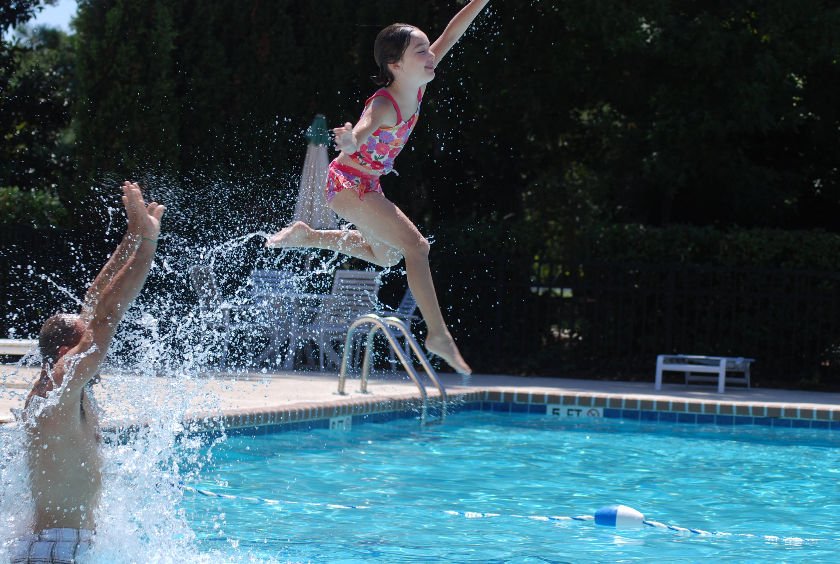 The salt water pool is heated/cooled...and fun thumbnail