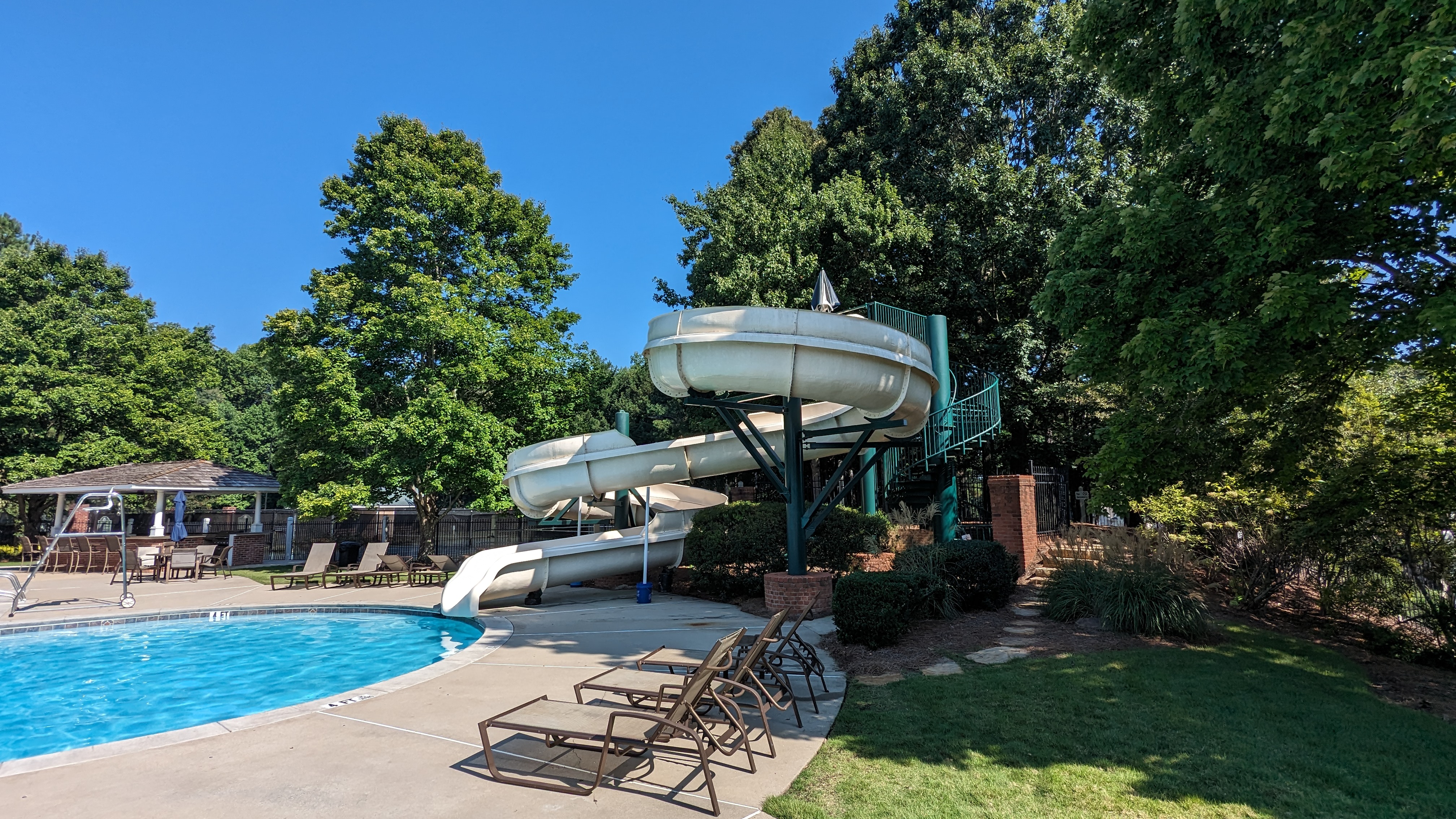 Water slide at the Crescent Ridge Pool. thumbnail