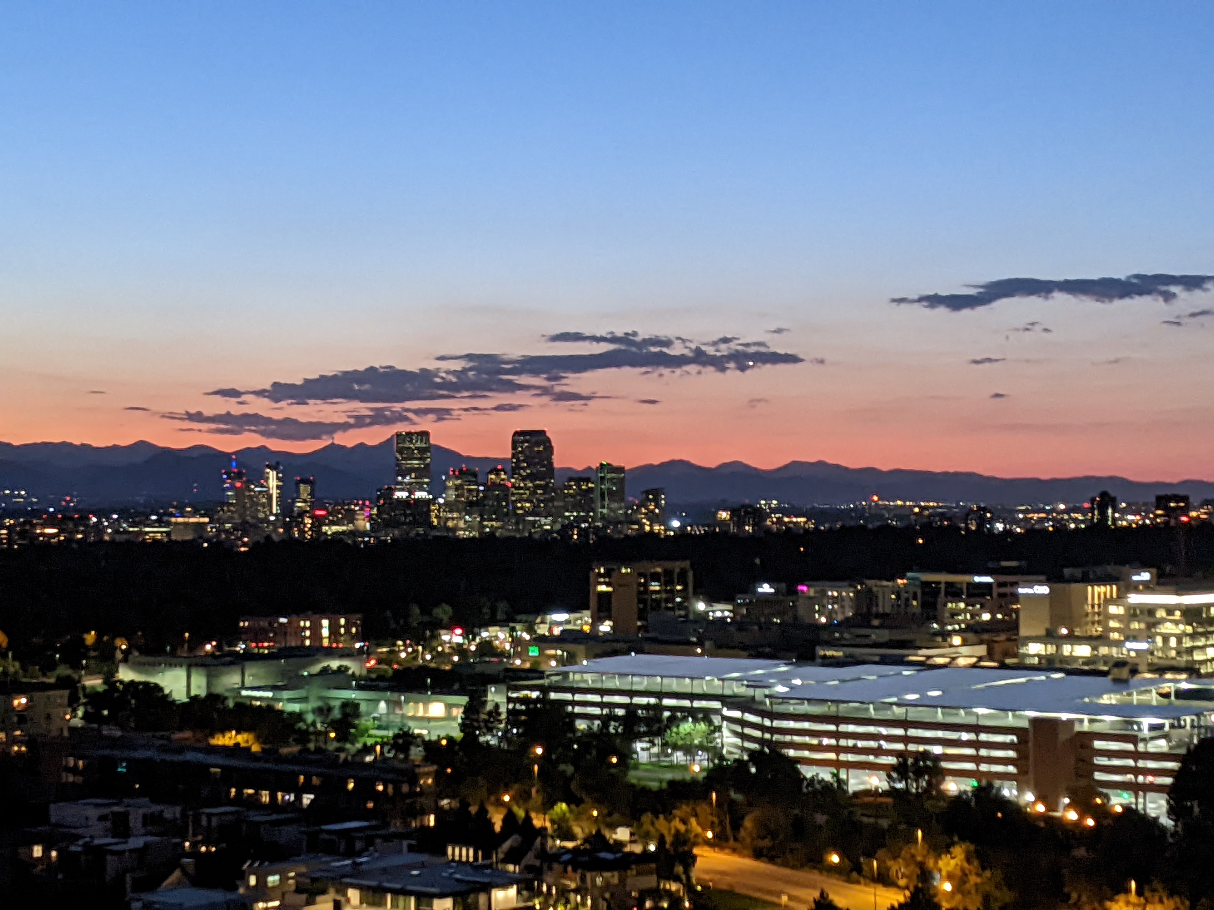 Night view of downtown Denver at sunset! thumbnail